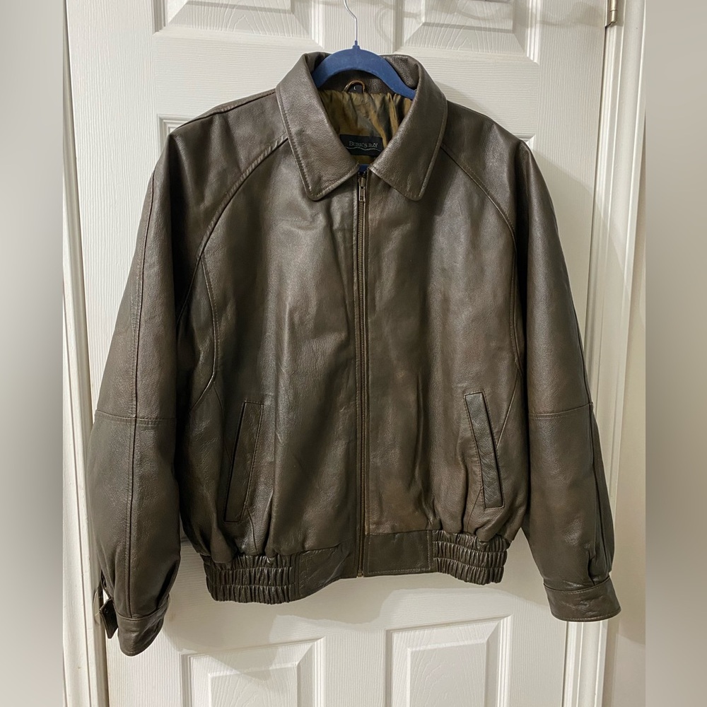 Burks BAY vintage leather Jacket Men size large in great condition - Picture 2 of 11